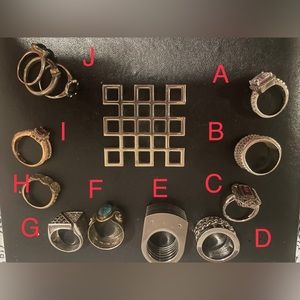 Various silver rings please select letter - sold individually- size 5